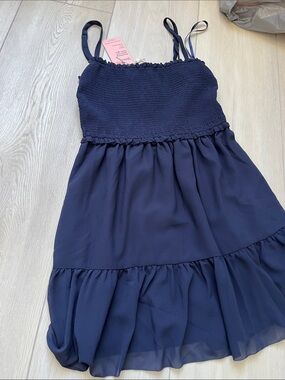 Quince NWT Smocked Bodice Mini Dress